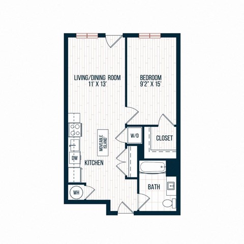Capitol Rose Luxury Apartments in Washington, DC A18 B Floor Plan